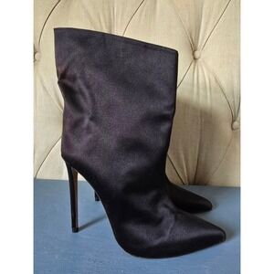 Alexandre Vauthier Black Satin Heels EU 38 Made in Italy Luxury Designer